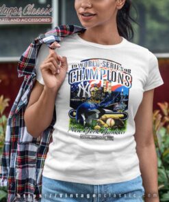 New York Yankees 90s World Series Champions White T Shirt