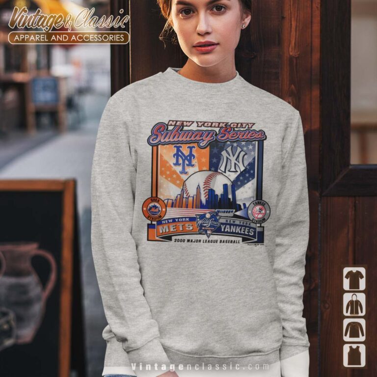 New York Yankees And New York Mets Sport Grey Sweatshirt New York Yankees And New York Mets Sport Grey Sweatshirt