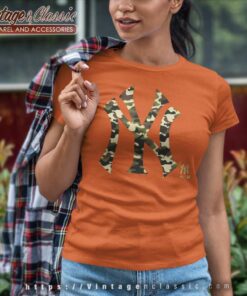 New York Yankees Camo Logo Women TShirt