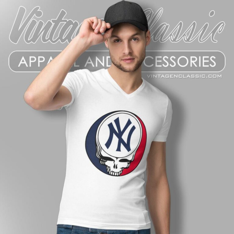 New York Yankees Grateful Dead Steal Your Face V Neck TShirt New York Yankees Grateful Dead Steal Your Face V Neck TShirt