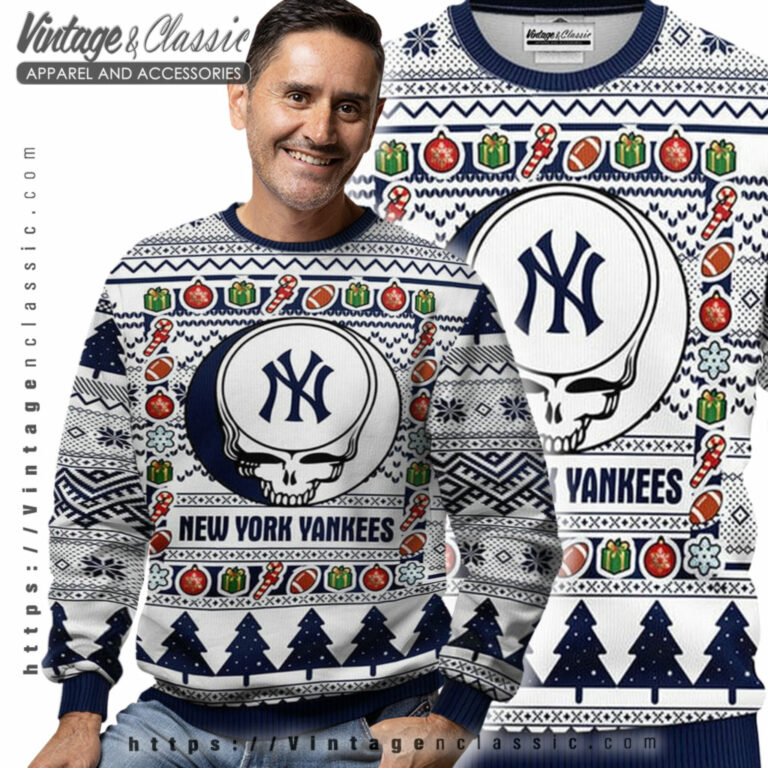 New York Yankees Grateful Dead Ugly Sweater Men Ugly Sweater New York Yankees Grateful Dead Ugly Sweater Men Ugly Sweater