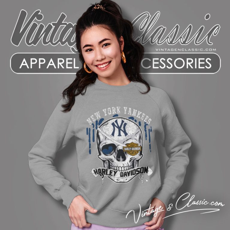 New York Yankees Harley Davidson Skull Sweatshirt New York Yankees Harley Davidson Skull Sweatshirt