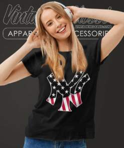 New York Yankees Mlb American Flag Women TShirt
