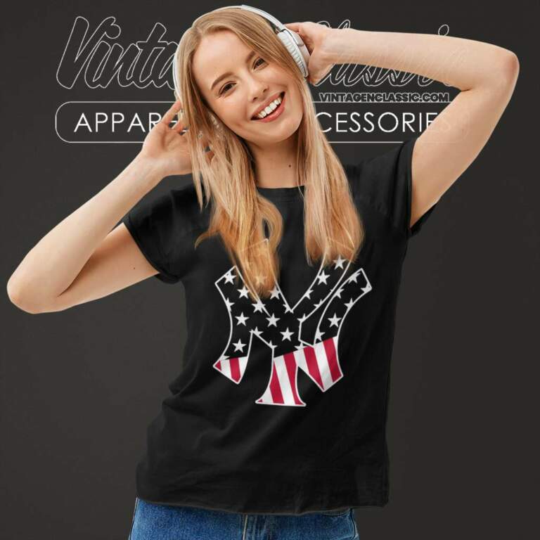 New York Yankees Mlb American Flag Women TShirt New York Yankees Mlb American Flag Women TShirt