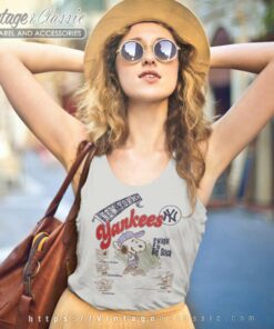 New York Yankees Peanuts Swingin The Big Stitch Tank Top Racerback