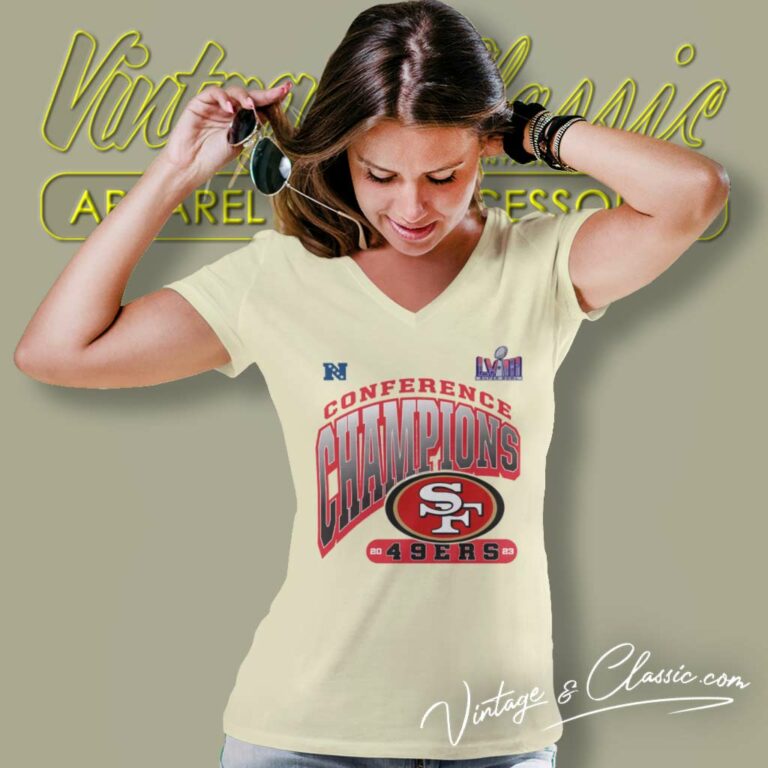 Nfc Conference Champions 49ers 2023 V Neck TShirt 1 Nfc Conference Champions 49ers 2023 V Neck TShirt 1