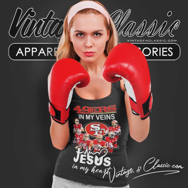 Nfl 49ers In My Veins Jesus In My Heart Signatures Tank Top Racerback Nfl 49ers In My Veins Jesus In My Heart Signatures Tank Top Racerback