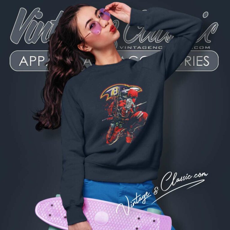 Nfl Baltimore Ravens Deadpool Sweatshirt Nfl Baltimore Ravens Deadpool Sweatshirt