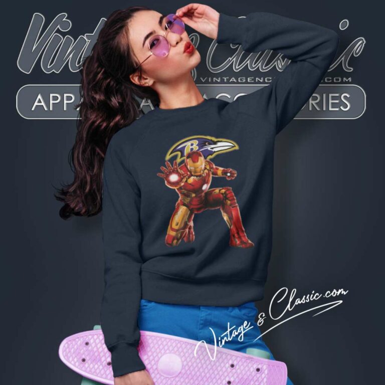 Nfl Baltimore Ravens Iron Man Comics Sweatshirt Nfl Baltimore Ravens Iron Man Comics Sweatshirt