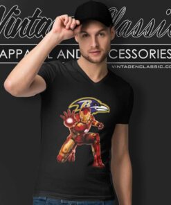 Nfl Baltimore Ravens Iron Man Comics V Neck TShirt