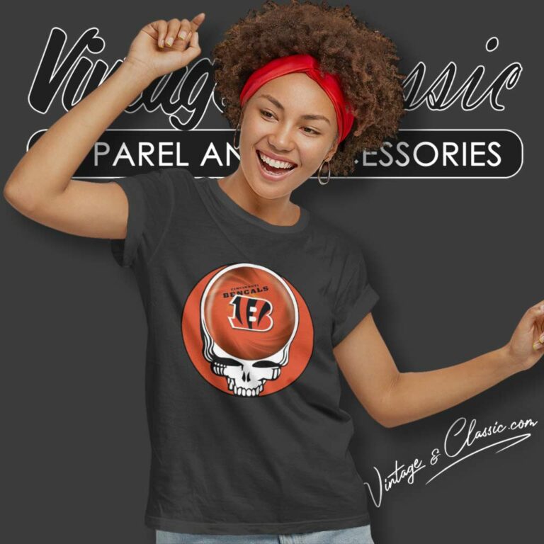 Nfl Bengals Skull Logo Grateful Dead Women TShirt Nfl Bengals Skull Logo Grateful Dead Women TShirt