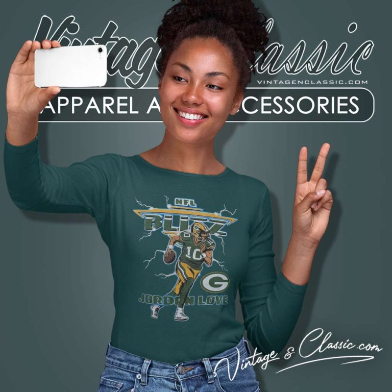 Nfl Blitz Packers Jordan Love Long Sleeve Tee Nfl Blitz Packers Jordan Love Long Sleeve Tee