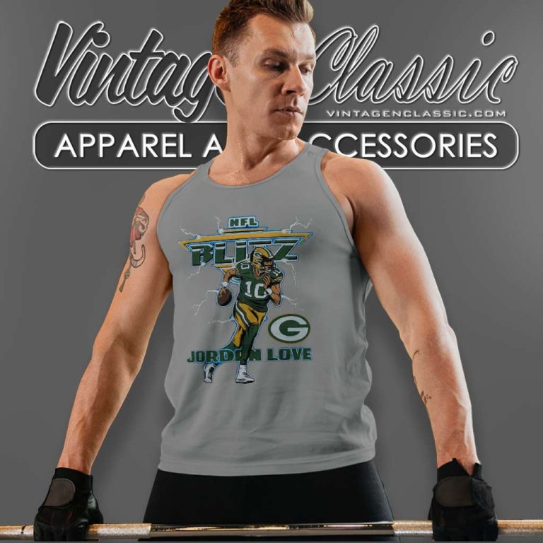 Nfl Blitz Packers Jordan Love Tank Top Racerback Nfl Blitz Packers Jordan Love Tank Top Racerback