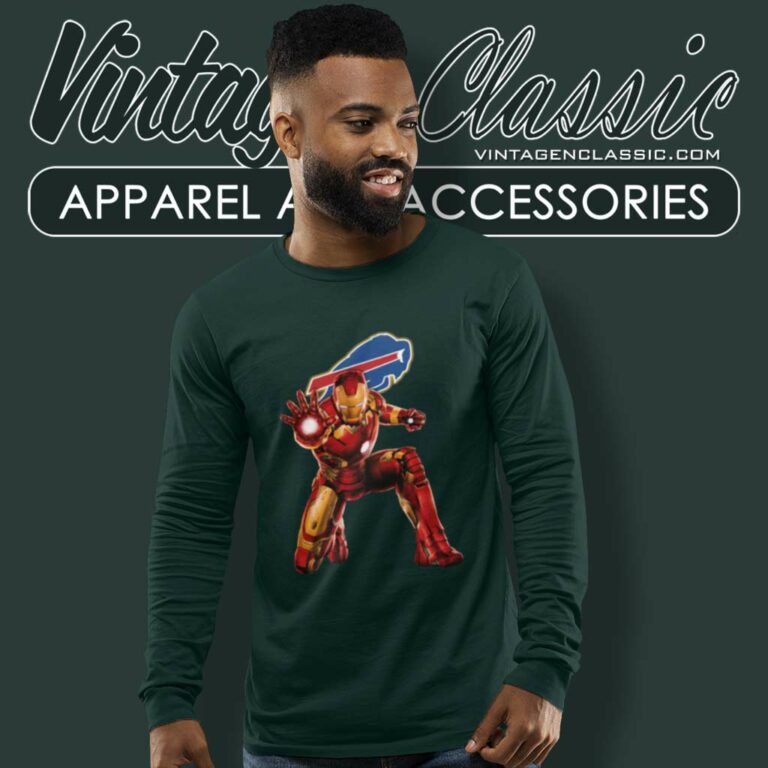 Nfl Buffalo Bills Iron Man Comics Long Sleeve Tee Nfl Buffalo Bills Iron Man Comics Long Sleeve Tee