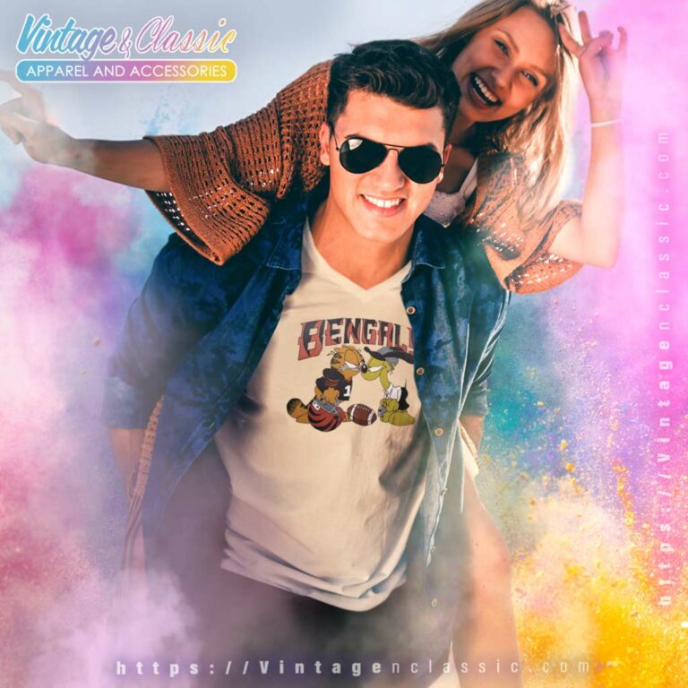 Nfl Cartoon Art Garfield Odie Cincinnati Bengals V Neck TShirt Nfl Cartoon Art Garfield Odie Cincinnati Bengals V Neck TShirt