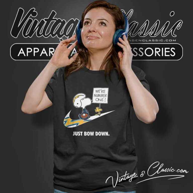 Nfl Chargers Snoopy Are Number One Shirt Nike Just Bow Down Women TShirt Nfl Chargers Snoopy Are Number One Shirt Nike Just Bow Down Women TShirt