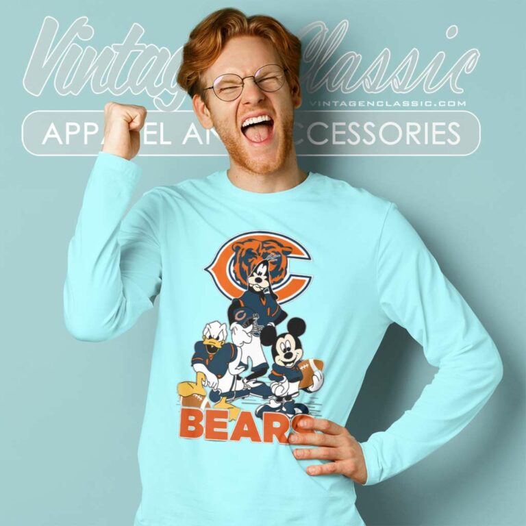 Nfl Chicago Bears Mickey Mouse Donald Duck Goofy Long Sleeve Tee Nfl Chicago Bears Mickey Mouse Donald Duck Goofy Long Sleeve Tee