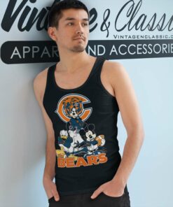 Nfl Chicago Bears Mickey Mouse Donald Duck Goofy Tank Top Racerback