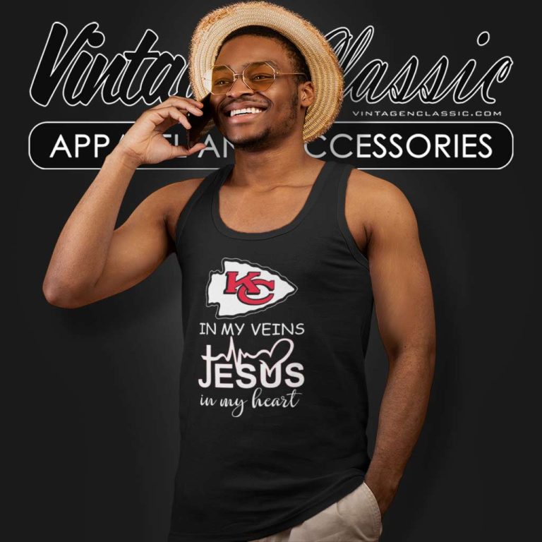 Nfl Chiefs In My Veins Jesus In My Heart Tank Top Racerback Nfl Chiefs In My Veins Jesus In My Heart Tank Top Racerback