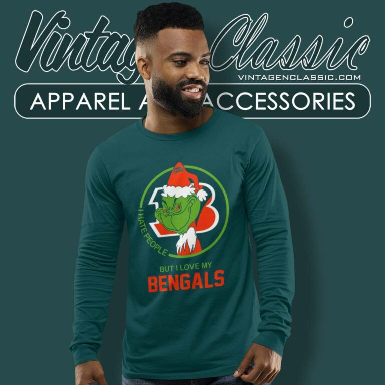 Nfl Cincinnati Bengals Grinch Christmas Shirt I Hate People But I Love My Bengals Long Sleeve Tee Nfl Cincinnati Bengals Grinch Christmas Shirt I Hate People But I Love My Bengals Long Sleeve Tee