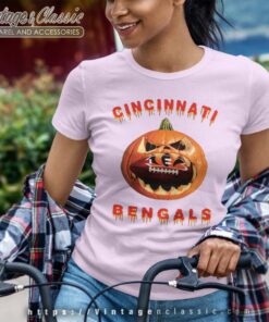Nfl Cincinnati Bengals Halloween Pumpkin Women TShirt 1