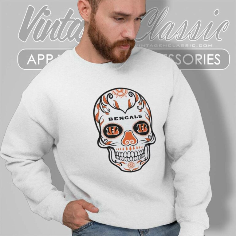 Nfl Cincinnati Bengals Sugar Skull Sweatshirt Nfl Cincinnati Bengals Sugar Skull Sweatshirt