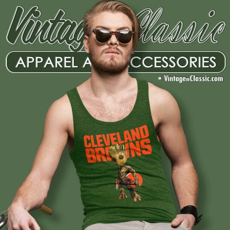 Nfl Cleveland Browns Groot Marvel Tank Top Racerback Nfl Cleveland Browns Groot Marvel Tank Top Racerback