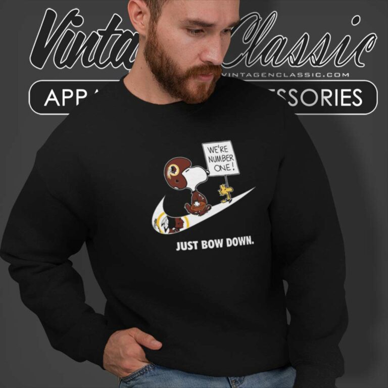 Nfl Commanders Snoopy Are Number One Shirt Nike Just Bow Down Sweatshirt Nfl Commanders Snoopy Are Number One Shirt Nike Just Bow Down Sweatshirt