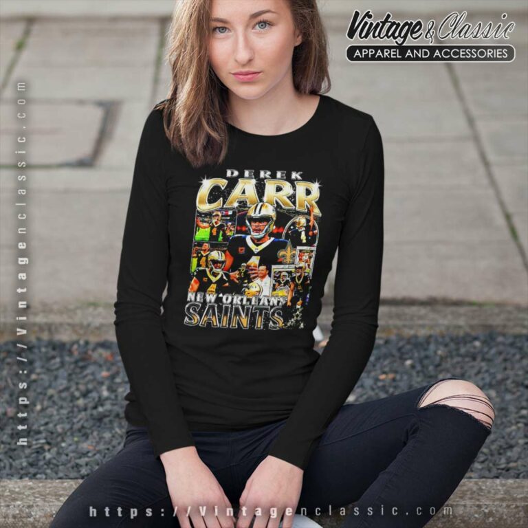 Nfl Derek Carr New Orleans Saints Long Sleeve Tee Nfl Derek Carr New Orleans Saints Long Sleeve Tee