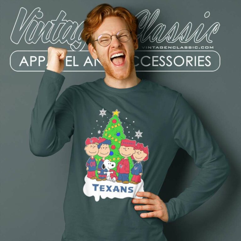 Nfl Houston Texans Snoopy The Peanuts Christmas Long Sleeve Tee Nfl Houston Texans Snoopy The Peanuts Christmas Long Sleeve Tee
