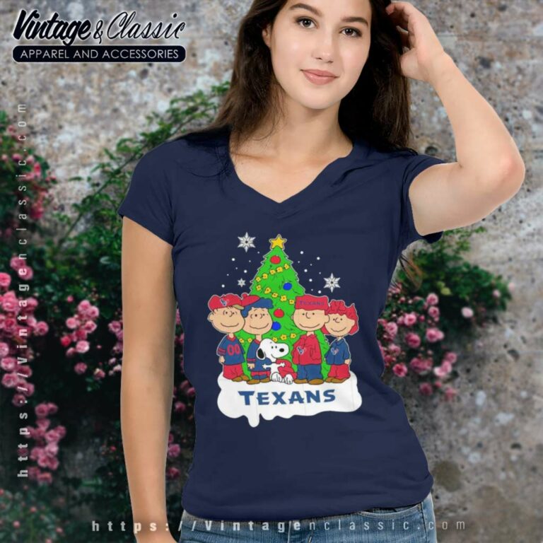 Nfl Houston Texans Snoopy The Peanuts Christmas V Neck TShirt Nfl Houston Texans Snoopy The Peanuts Christmas V Neck TShirt
