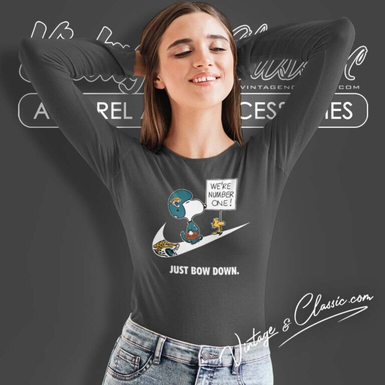 Nfl Jaguars Snoopy Are Number One Shirt Nike Just Bow Down Long Sleeve Tee Nfl Jaguars Snoopy Are Number One Shirt Nike Just Bow Down Long Sleeve Tee
