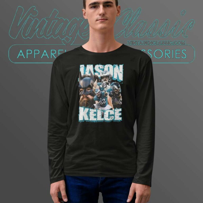 Nfl Jason Kelce Philadelphia Eagles 90s Center Homage Long Sleeve Tee Nfl Jason Kelce Philadelphia Eagles 90s Center Homage Long Sleeve Tee