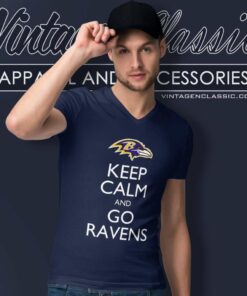 Nfl Keep Calm And Go Baltimore Ravens V Neck TShirt