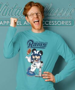 Nfl Los Angeles Rams Mickey Mouse Disney Super Bowl Football Long Sleeve Tee