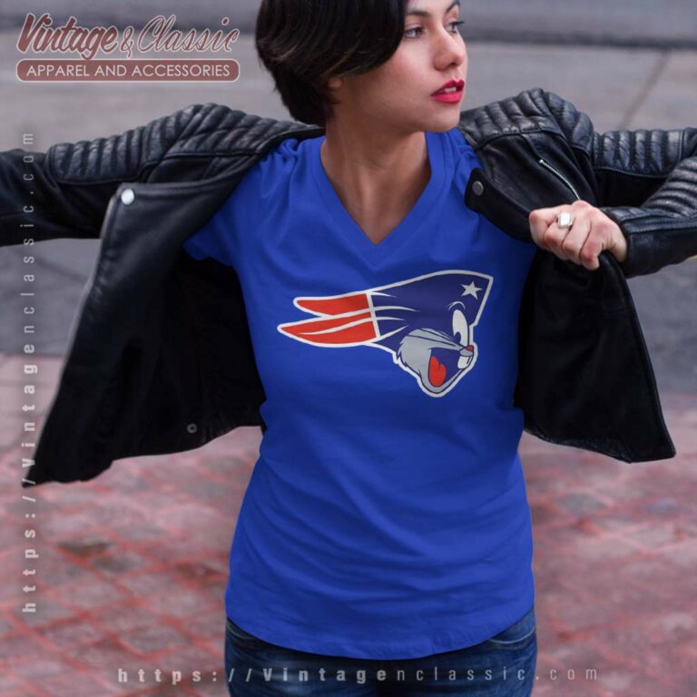 Nfl New England Patriots Bugs Bunny V Neck TShirt Nfl New England Patriots Bugs Bunny V Neck TShirt