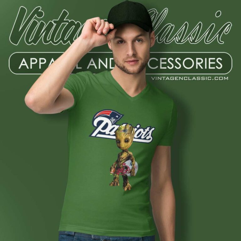 Nfl New England Patriots Groot Marvel V Neck TShirt Nfl New England Patriots Groot Marvel V Neck TShirt