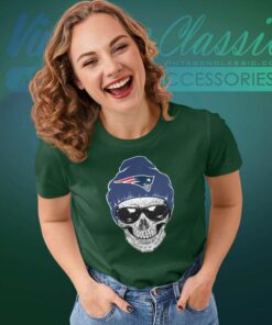 Nfl New England Patriots Skull Halloween Women TShirt