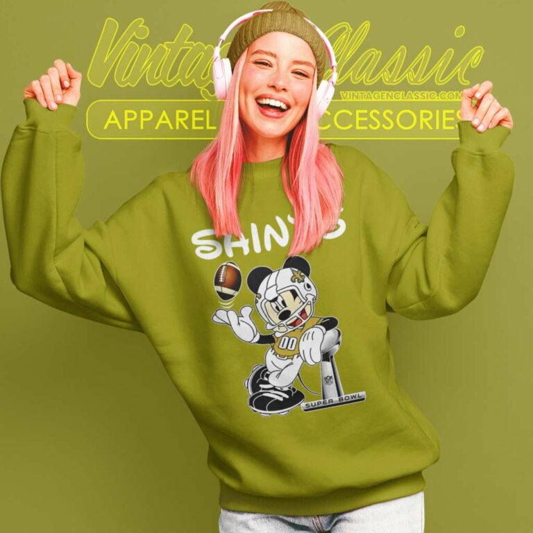 Nfl New Orleans Saints Mickey Mouse Sweatshirt Nfl New Orleans Saints Mickey Mouse Sweatshirt