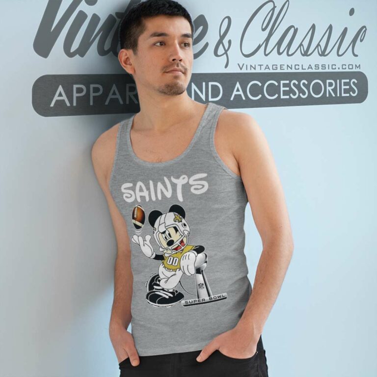 Nfl New Orleans Saints Mickey Mouse Tank Top Racerback Nfl New Orleans Saints Mickey Mouse Tank Top Racerback