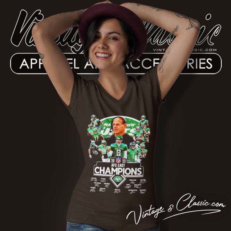 Nfl New York Jets Champions 2023 Signature V Neck TShirt Nfl New York Jets Champions 2023 Signature V Neck TShirt