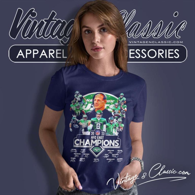 Nfl New York Jets Champions 2023 Signature Women TShirt Nfl New York Jets Champions 2023 Signature Women TShirt