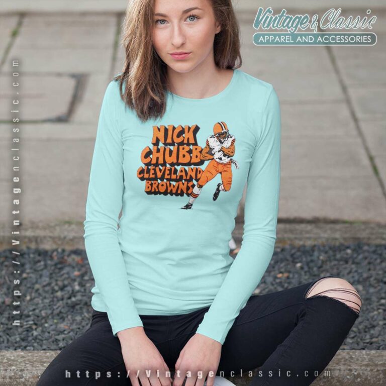 Nfl Nick Chubb Cleveland Browns Homage Caricature Player Tri Blend Long Sleeve Tee Nfl Nick Chubb Cleveland Browns Homage Caricature Player Tri Blend Long Sleeve Tee