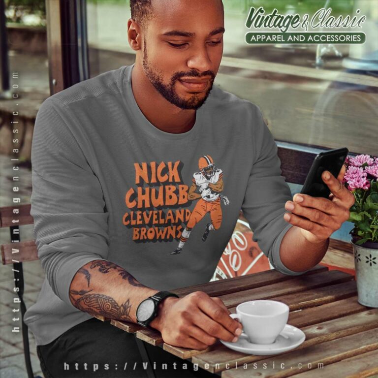 Nfl Nick Chubb Cleveland Browns Homage Caricature Player Tri Blend Sweatshirt Nfl Nick Chubb Cleveland Browns Homage Caricature Player Tri Blend Sweatshirt