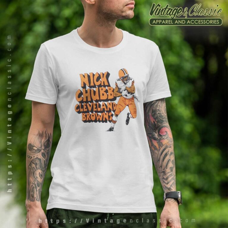 Nfl Nick Chubb Cleveland Browns Homage Caricature Player Tri Blend T Shirt Nfl Nick Chubb Cleveland Browns Homage Caricature Player Tri Blend T Shirt
