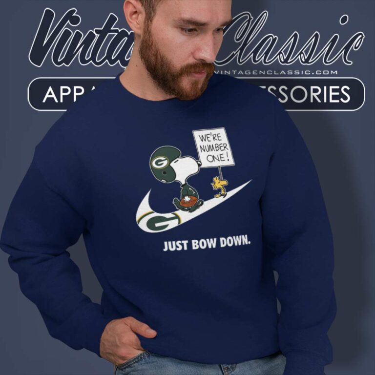 Nfl Packers Snoopy Are Number One Shirt Nike Just Bow Down Sweatshirt Nfl Packers Snoopy Are Number One Shirt Nike Just Bow Down Sweatshirt