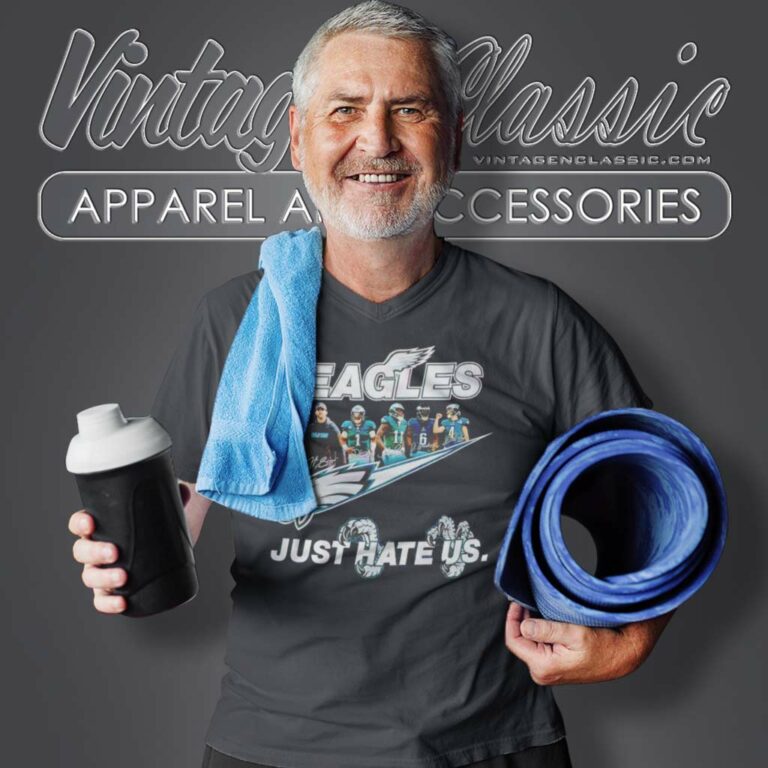 Nfl Philadelphia Eagles Just Hate Us Signature V Neck TShirt Nfl Philadelphia Eagles Just Hate Us Signature V Neck TShirt