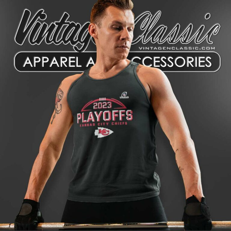 Nfl Playoffs Kansas City Chiefs Logo 2023 2024 Tank Top Racerback Nfl Playoffs Kansas City Chiefs Logo 2023 2024 Tank Top Racerback