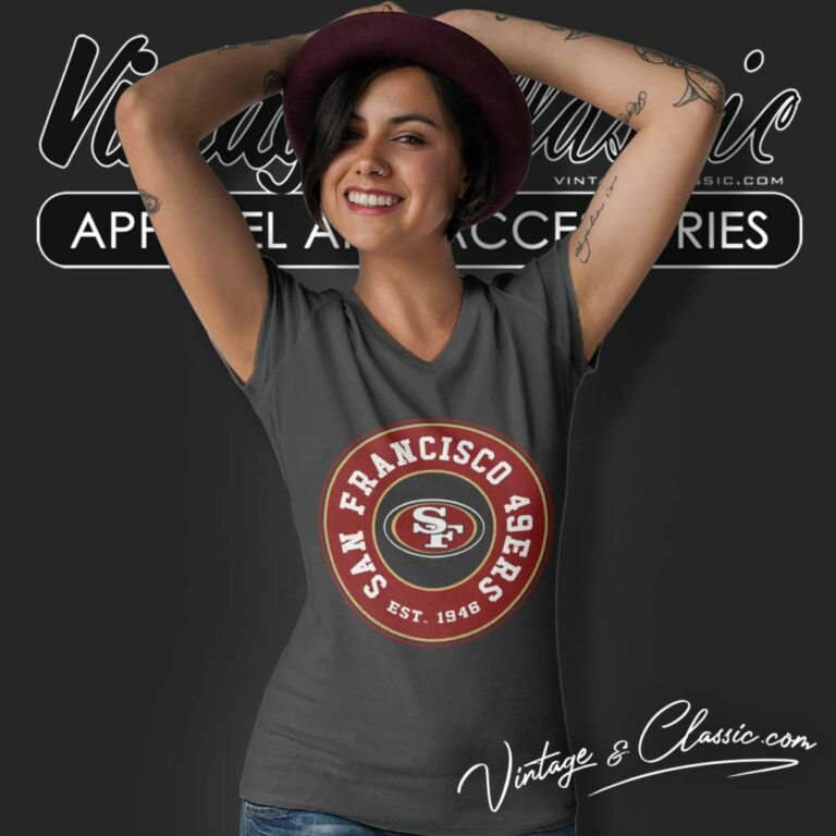 Nfl San Francisco 49ers Logo V Neck TShirt Nfl San Francisco 49ers Logo V Neck TShirt