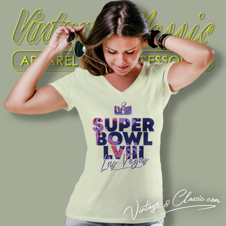 Nfl Super Bowl Lviii Las Vegas V Neck TShirt Nfl Super Bowl Lviii Las Vegas V Neck TShirt